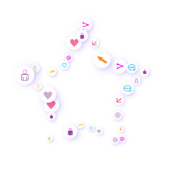 Social media marketing, Communication concept.