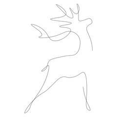 Deer animal silhouette line draw vector illustration