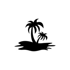 summer palm logo vector icon template