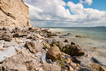Fototapeta na wymiar Rocks and cliff in Silverstrand beach