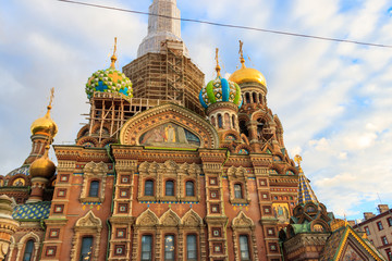 Church of the Savior on Spilled Blood or Cathedral of the Resurrection of Christ is one of the main sights of Saint Petersburg, Russia