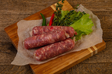 Raw pork sausages