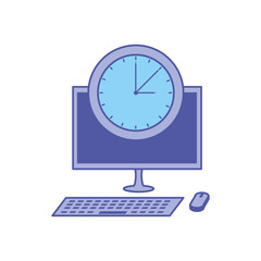desktop computer device with time clock