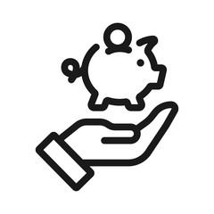 saving insurance - minimal line web icon. simple vector illustration. concept for infographic, website or app.