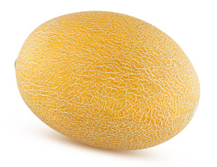 ripe yellow melon isolated on white background