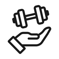 Obraz premium sports insurance - minimal line web icon. simple vector illustration. concept for infographic, website or app.