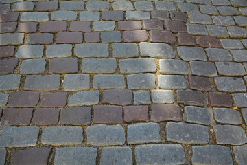 Stones on the pavement on the street, Tallinn, Estonia