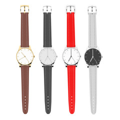 Watch set. 3d rendering illustration isolated