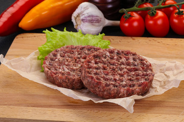 Raw burger cutlet