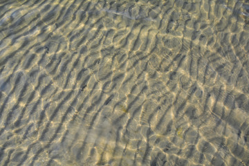 Fototapeta na wymiar Transparent water on yellow sand