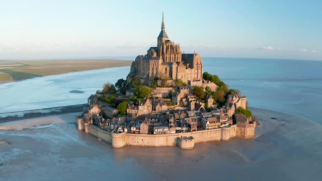 Mont Saint Michel aerial view