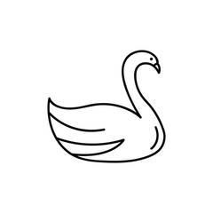 Simple swan line icon. Stroke pictogram. Vector illustration isolated on a white background. Premium quality symbols. Vector sign for mobile app and web sites