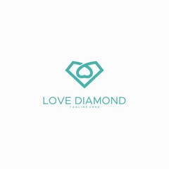 LOVE DIAMOND LOGO DESIGN LINE