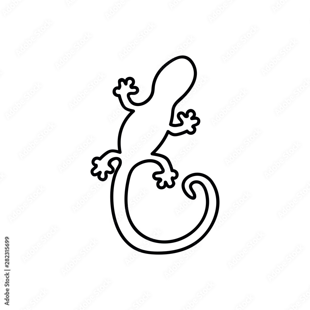 Poster linear lizard icon from desert outline collection. thin line lizard icon vector isolated on white ba