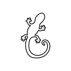 Linear lizard icon from Desert outline collection. Thin line lizard icon vector isolated on white background. trendy illustration