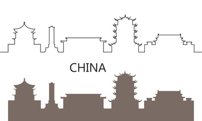 China logo. Isolated China  architecture on white background
