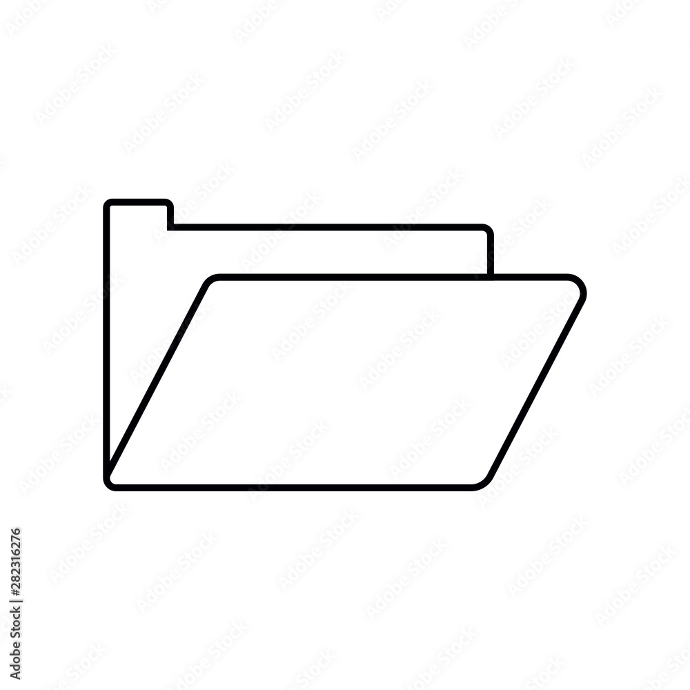 Poster line folder icon. vector graphics, a linear pattern on a white background, eps 10.