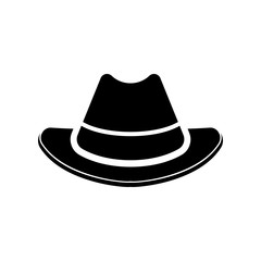 Silhouette symbol of cowboy hat traditional symbol. Simple Vector Illustration Isolated on white background.