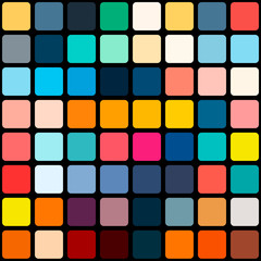 Color palette in bright colors over black background. Seamless.