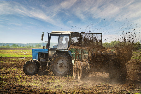 Field tractor at work