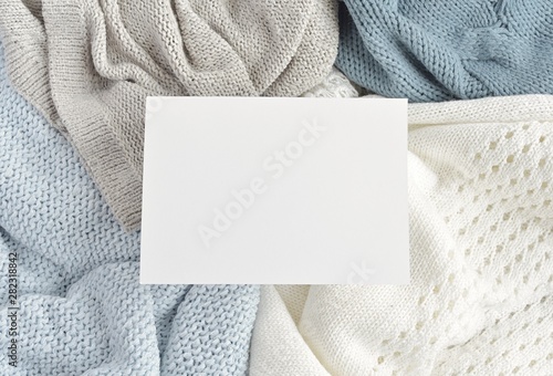 Winter fashion sale, new collection banner mock up, blank