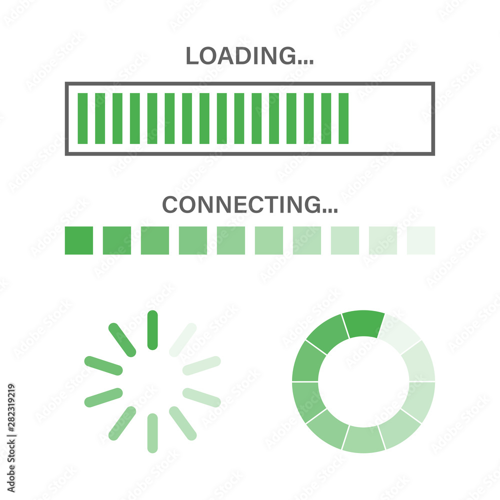 Fototapete set of loading process. isolated vector internet load or buffering. computer loading.