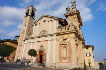 Fototapeta na wymiar Church in Brunatte village Chiesa di Sant'Andrea Apostolo