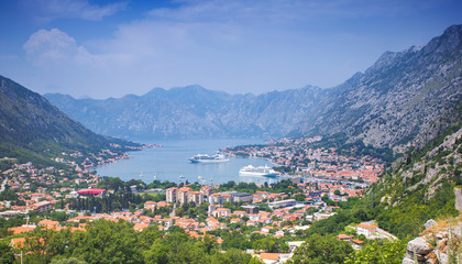 Fototapeta na wymiar Mountains in Montenegro in Boka Kotorska surrounding area