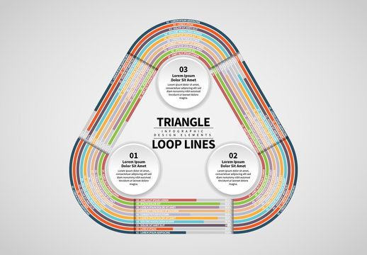 Triangle Progress Graph Info Chart with 10 Bars