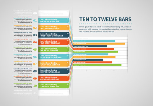 10 or 12 Bar Colorful Info Chart