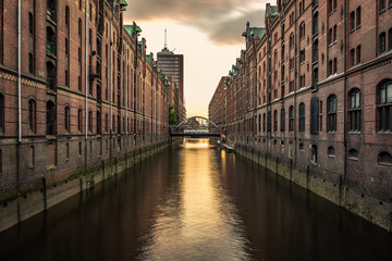 Hamburg Speicherstadt Sonnenuntergang
