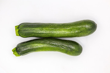 Marrow Squash. Fresh Zucchini. Courgette Vegetable Isolated on White Background. Ugly Organic Agriculture Food. Green Veggies for Cooking Vegetarian Spaghetti. Tasty Vegan Nutrition Diet