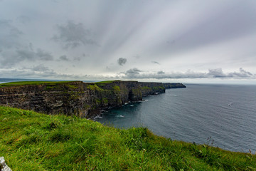 Stunning landscape of the Cliffs of Moher, geosites and geopark, Wild Atlantic Way, wonderful...