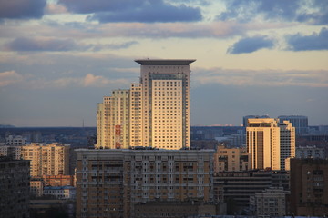 Modern architecture of a big city. Moscow landscapes.