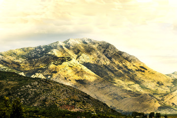 Beautiful mountain landscape on sunny summer day. Montenegro, Bosnia and Herzegovina, Dinaric Alps Balkan Penin