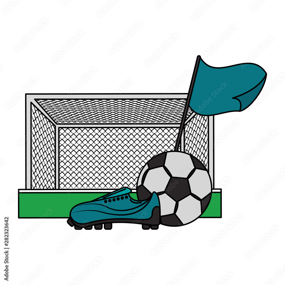 Poster soccer football sport game cartoon