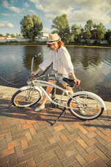 woman with bike