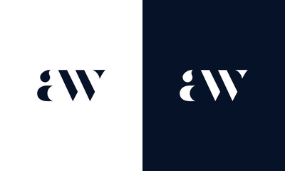 Abstract letter AW logo. This logo icon incorporate with abstract shape in the creative way. It look like letter AW. - obrazy, fototapety, plakaty