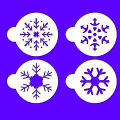 snowflake blue stencil art set