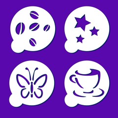 coffee blue stencil art set