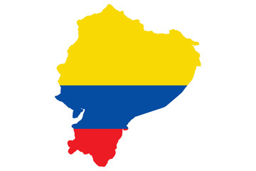 Ecuador flag map. Vector illustration