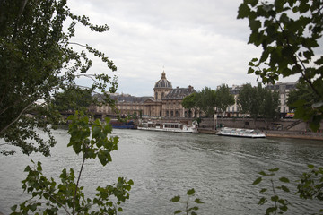 River Seine in Paris on a cloudy day
