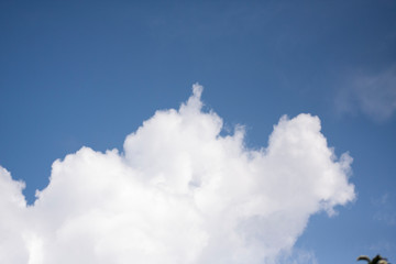 Thick white cloud on blue sky background.