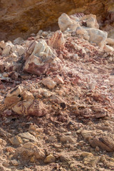 Red color soil in Milos