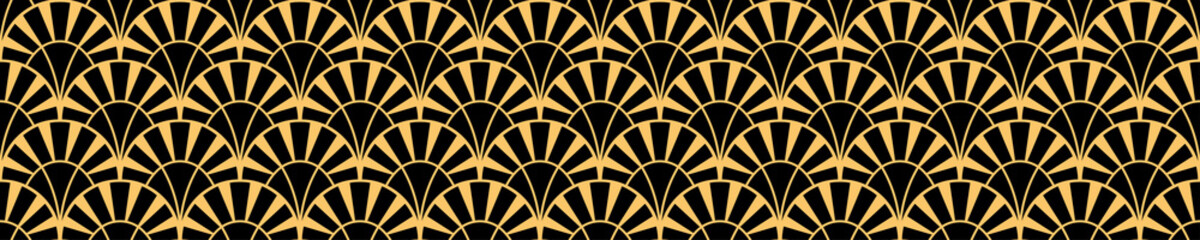 Vector modern geometric tiles pattern. Golden shapes. Abstract art deco seamless luxury background.