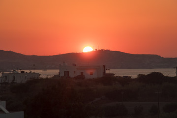 Sun rise in Pollonia village