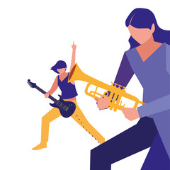 Fototapeta premium people musicians concert event design