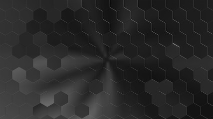 3d ILLUSTRATION, of abstract crystal background, hexagonal texture, wide panoramic for wallpaper	