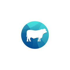 Cow icon, geometry design vector illustration template