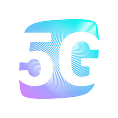 5g vector logo abstract halftone elements